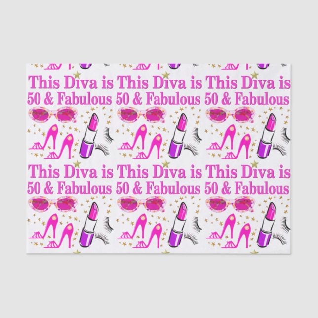 FABULOUS 50TH DIVA TISSUE PAPER (Front)