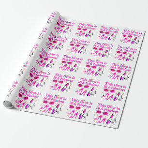 FABULOUS 50TH DIVA WRAPPING PAPER