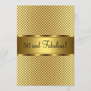 Fabulous 50th Gold Elegant Birthday Party Invitation