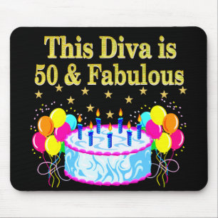 FABULOUS 50TH PARTY CELEBRATION DESIGN MOUSE MAT