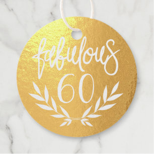 Fabulous 60 women birthday glam elegant favour tags