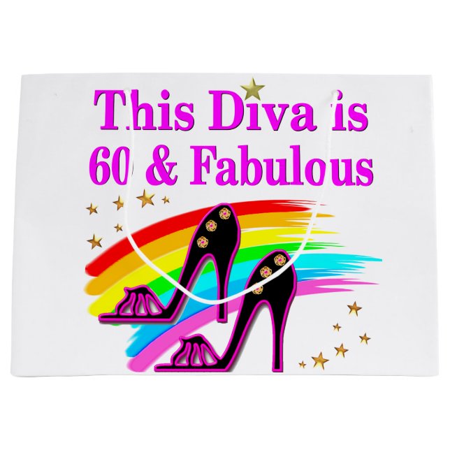 FABULOUS 60 YR OLD SHOW QUEEN LARGE GIFT BAG (Front)