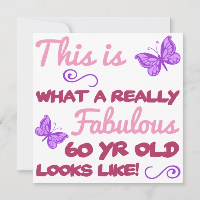 Fabulous 60th Birthday Card (Front)