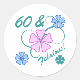 Fabulous 60th Birthday Classic Round Sticker