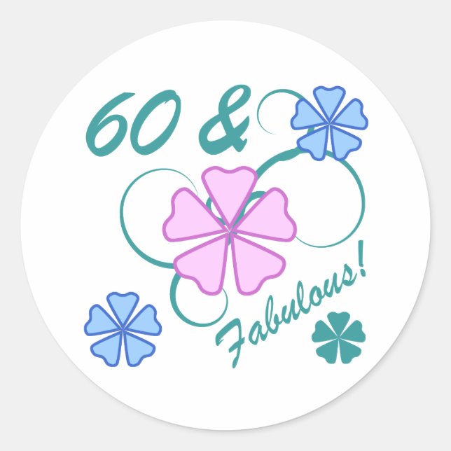 Fabulous 60th Birthday Classic Round Sticker (Front)