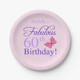 Fabulous 60th Birthday For Women Paper Plate