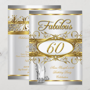 Fabulous 60th Birthday Gold Silver High Heels 60 Invitation