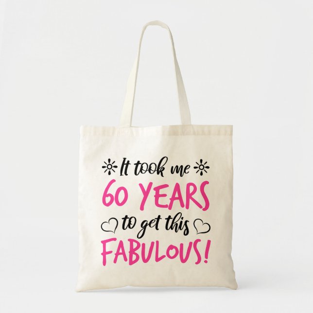 Fabulous 60th Birthday Tote Bag (Front)