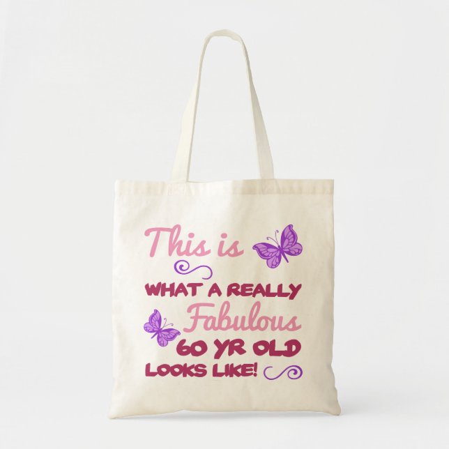 Fabulous 60th Birthday Tote Bag (Front)