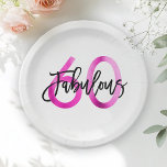 Fabulous 60th | Modern Chic Elegant Pink Birthday Paper Plate<br><div class="desc">Turn 60 in style with these modern pink faux foil paper plates! Perfect for a fabulous birthday celebration that’s elegant,  fun,  and totally Instagram-worthy.</div>
