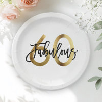 Fabulous 60th | Modern Elegant Chic Gold Birthday