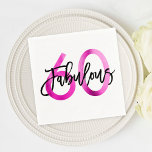 Fabulous 60th | Pink Modern Elegant Chic Birthday Napkin<br><div class="desc">Celebrate 60 in style with these chic faux pink foil cocktail napkins—perfectly modern,  glam,  and made to impress at your elegant birthday bash! Background colour can be changed under "customise further". Part of the "Fabulous 60th" collection.</div>