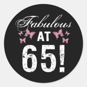 Fabulous 65th Birthday Classic Round Sticker