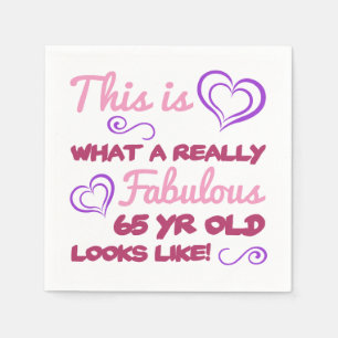 Fabulous 65th Birthday For Women Napkin