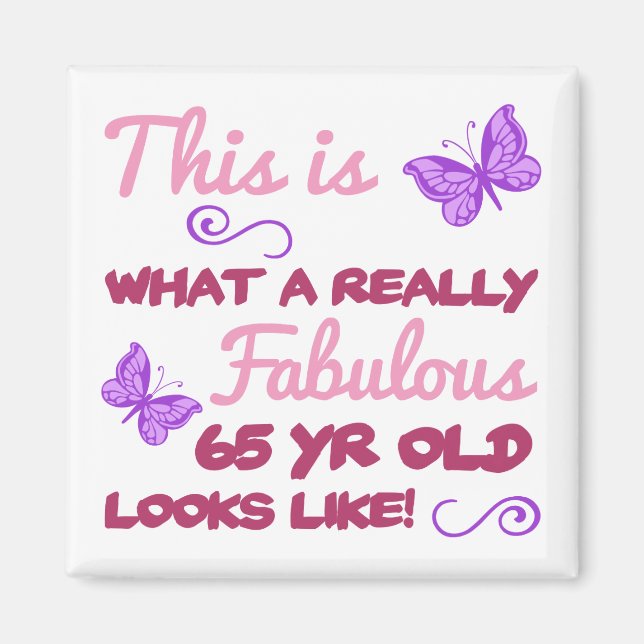 Fabulous 65th Birthday Magnet (Front)
