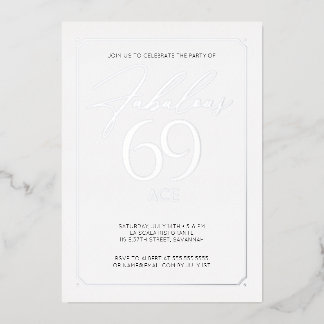 Fabulous 69 Elegant 69th Birthday Foil Invitation