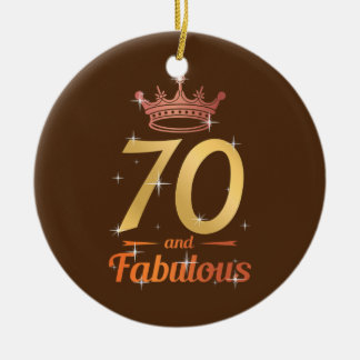 Fabulous 70th Birthday Apparel 70 Years Old Mom Ceramic Tree Decoration