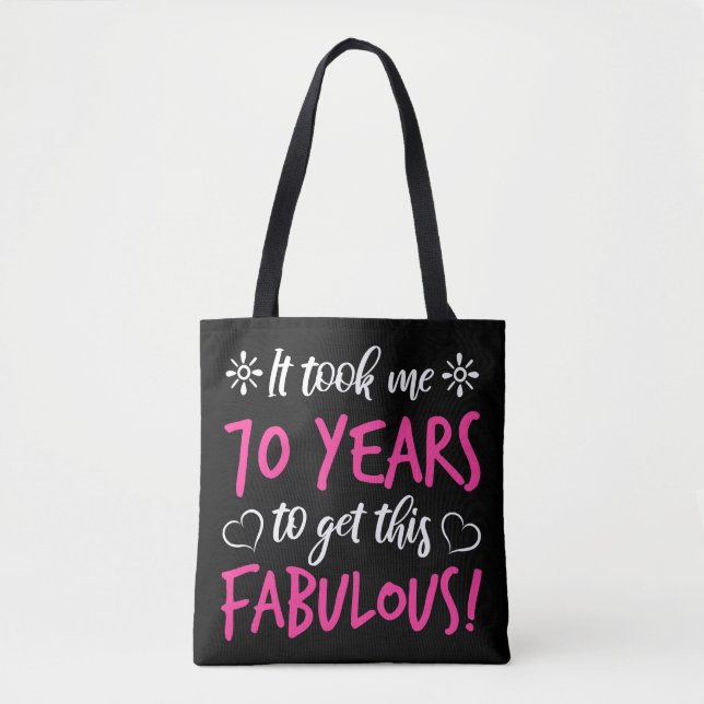 Fabulous 70th Birthday Tote Bag (Front)