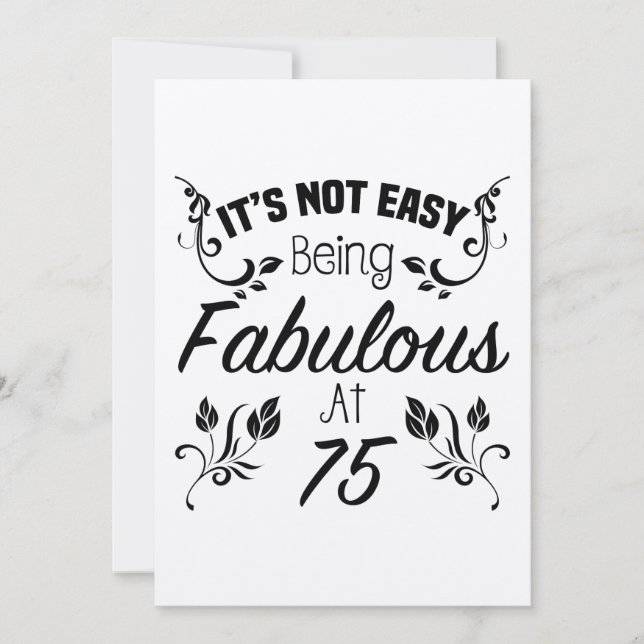 Fabulous 75th Birthday Card (Front)
