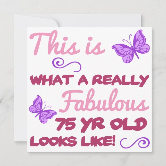 Fabulous 75th Birthday Card (Front)