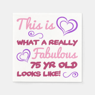 Fabulous 75th Birthday For Women Napkin