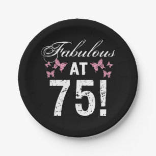 Fabulous 75th Birthday  Paper Plate