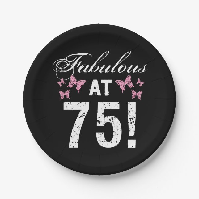 Fabulous 75th Birthday  Paper Plate (Front)