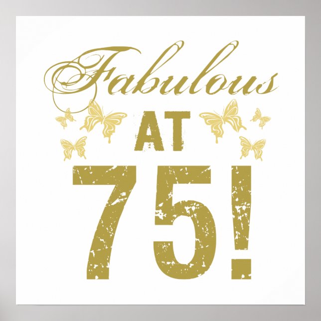 Fabulous 75th Birthday Poster (Front)