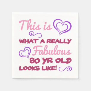 Fabulous 80th Birthday For Women Napkin
