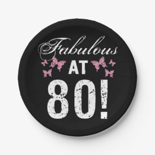 Fabulous 80th Birthday  Paper Plate