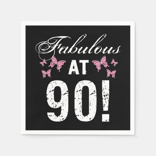 Fabulous 90th Birthday  Napkin (Front)