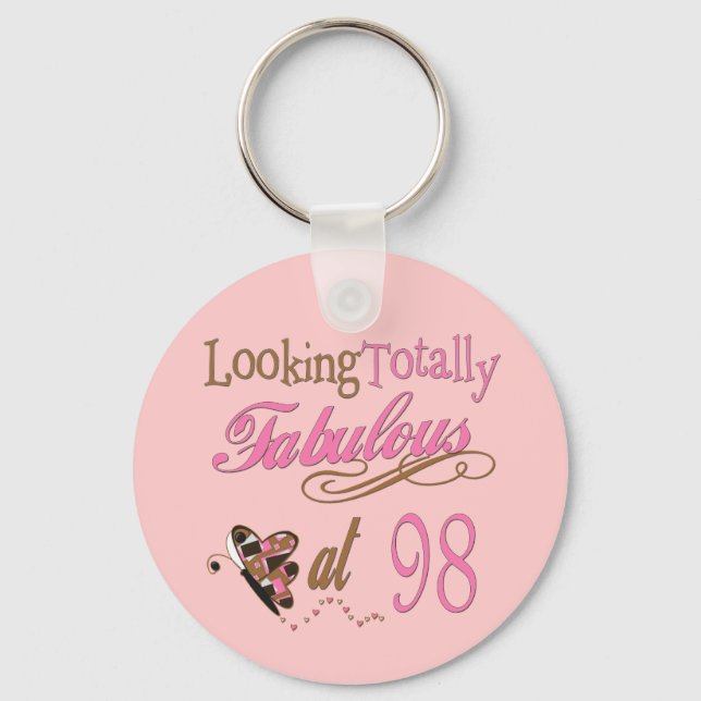 Fabulous 98th birthday key ring (Front)