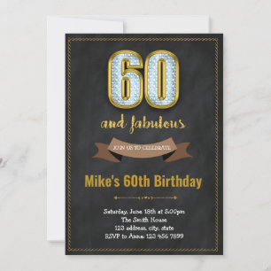 Fabulous adult 60th birthday invitation