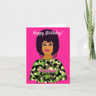 Fabulous African American Camouflage Birthday  Card