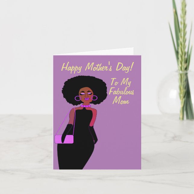 Fabulous African American Mum Mother's Day  Card (Front)
