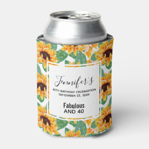 Fabulous and 40 Pretty Sunflowers Pattern Can Cooler