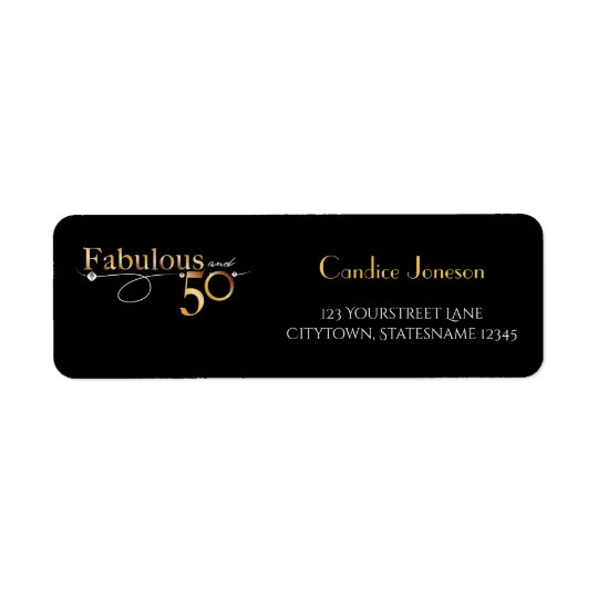 Fabulous and 50 | Return address label