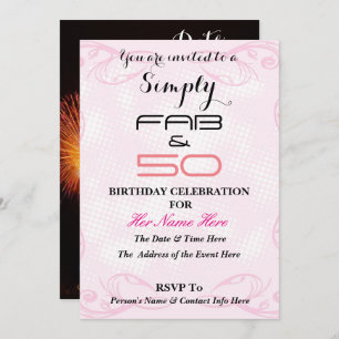 Fabulous and 50 - Simply FAB & 50 - Invitation