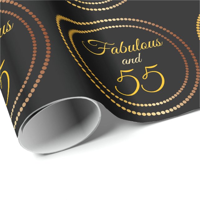 Fabulous and 55 Birthday Wrapping Paper (Roll Corner)
