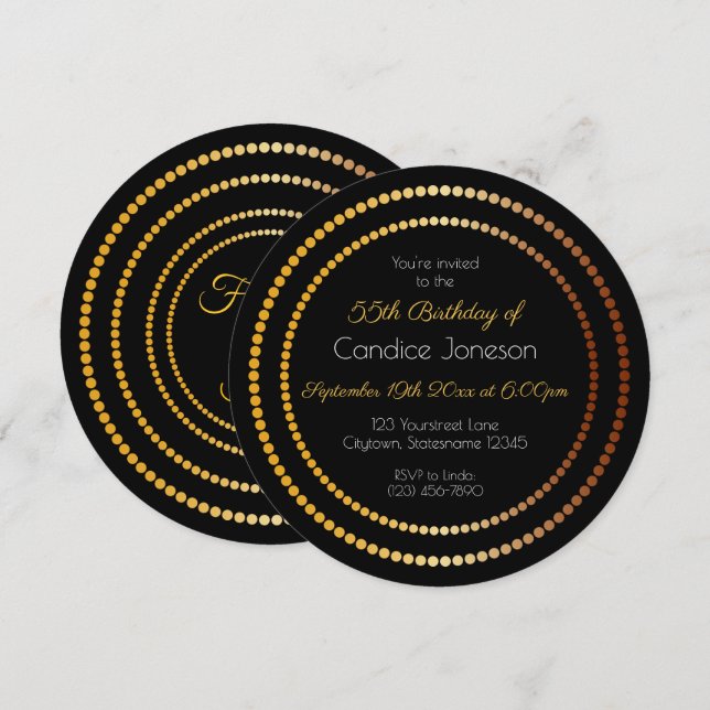 Fabulous and 55 | Round Invitation (Front/Back)