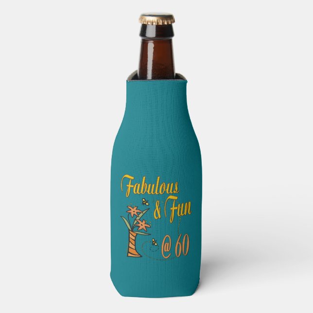 Fabulous and Fun 60th Bottle Cooler (Bottle Front)