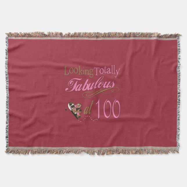 Fabulous at 100 Years Old Throw Blanket (Front)