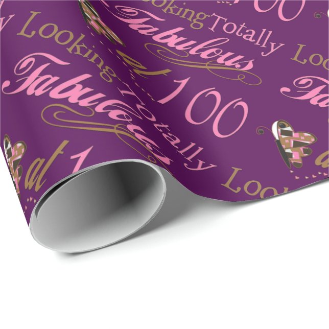 Fabulous at 100 Years Old Wrapping Paper (Roll Corner)