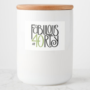 Fabulous at 40 green Food Container Label