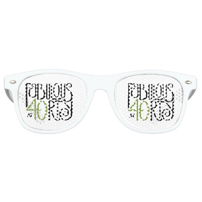 Fabulous at 40 green retro sunglasses (Front)