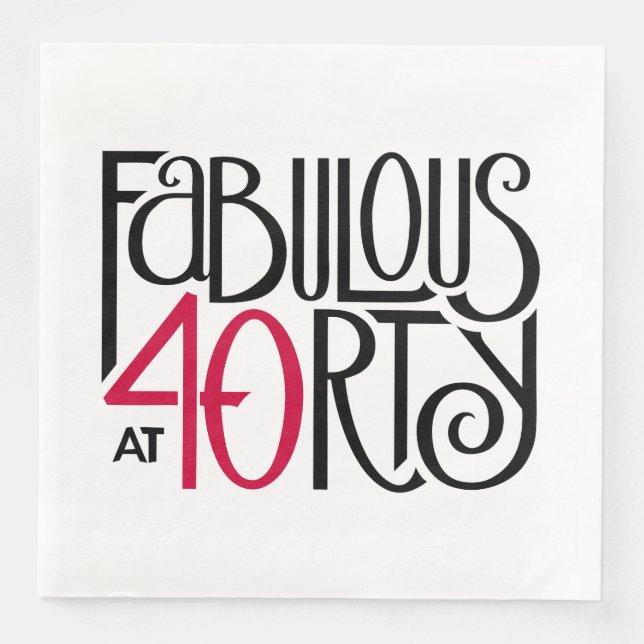 Fabulous at 40 red napkin (Front)