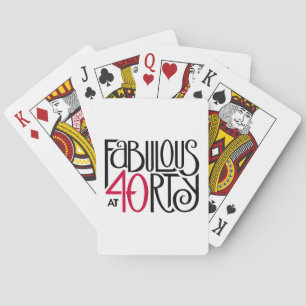Fabulous at 40 red playing cards
