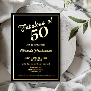 Fabulous at 50 Birthday Foil Invitation
