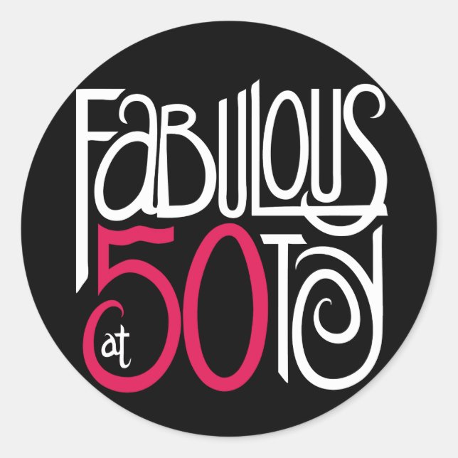 Fabulous at 50 Black Sticker (Front)