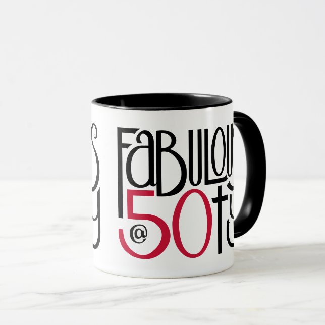 Fabulous at 50 red Combo Mug (Front Right)
